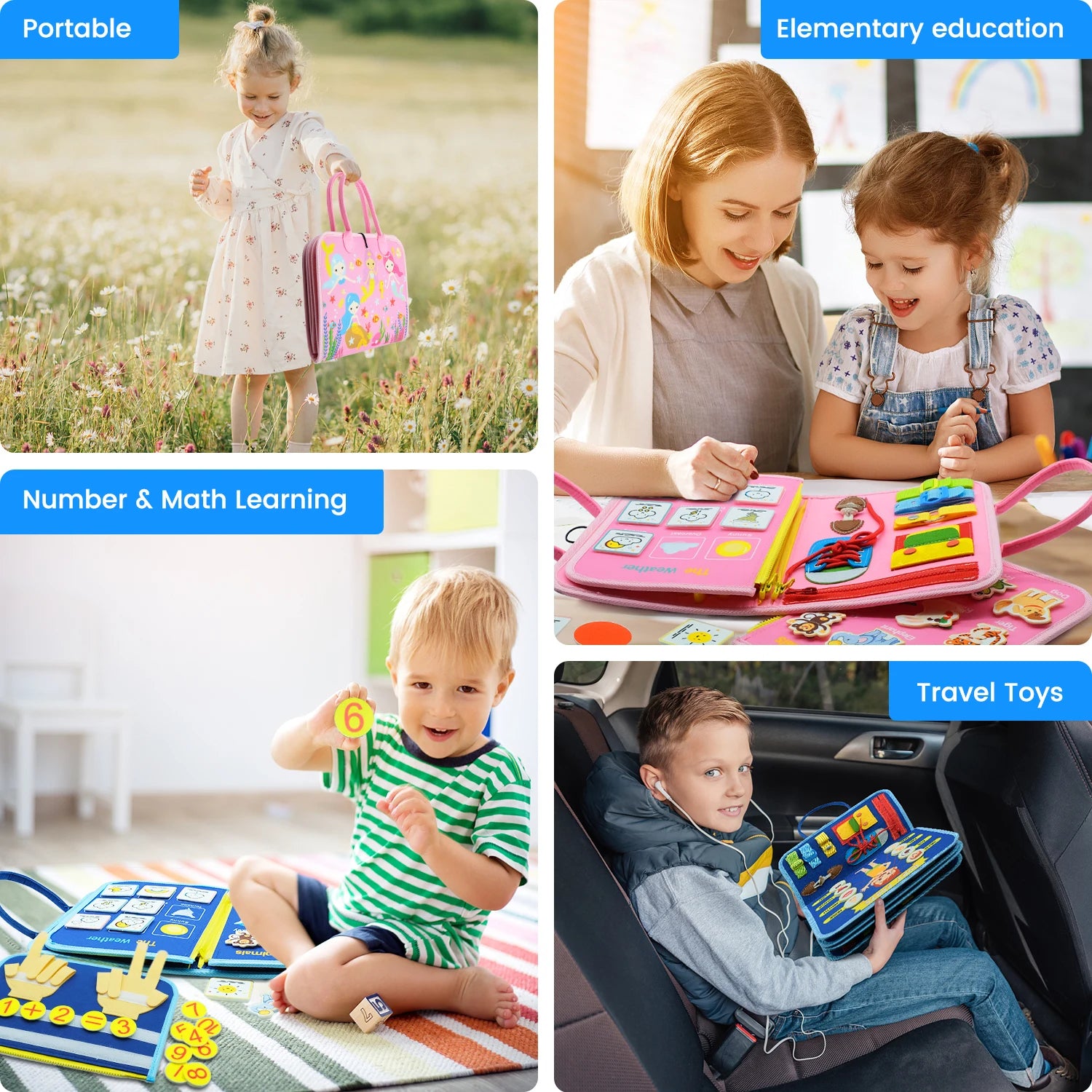 Montessori Busy Board for Toddlers Preschool Learning.