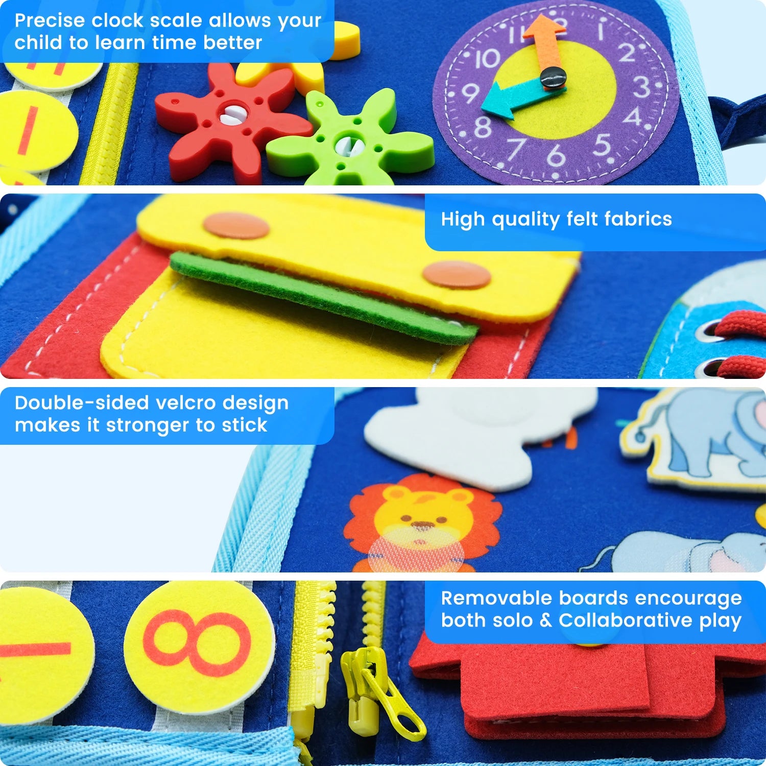 Montessori Busy Board for Toddlers Preschool Learning.