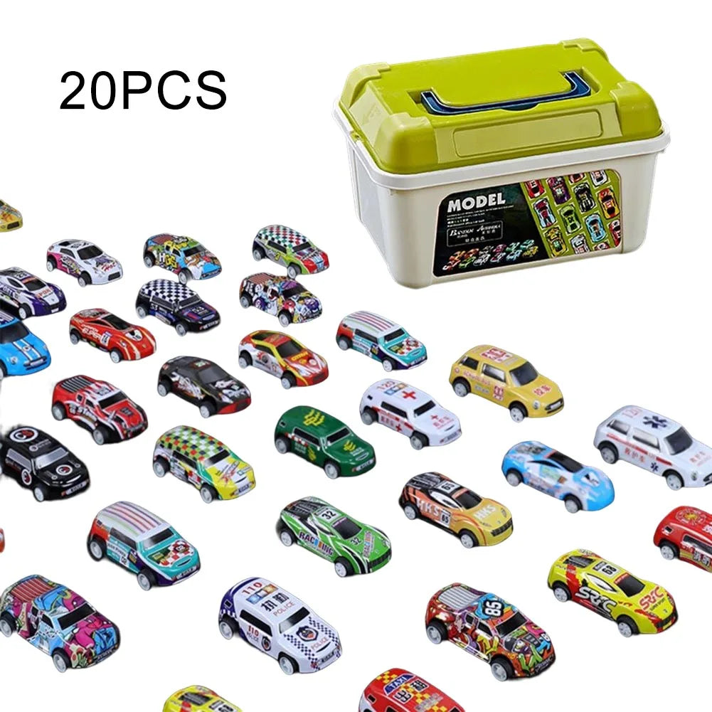 Diecast Mini Alloy Car Model Set with Storage Box