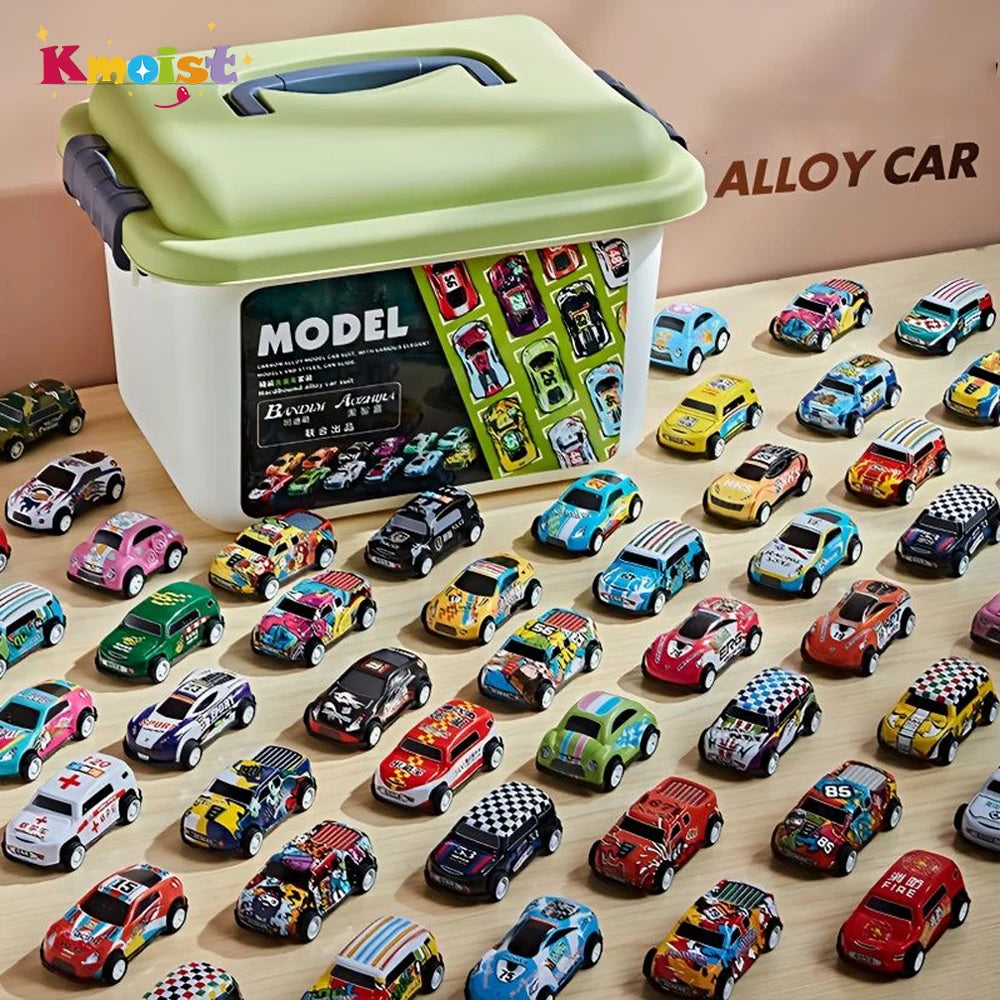Diecast Mini Alloy Car Model Set with Storage Box